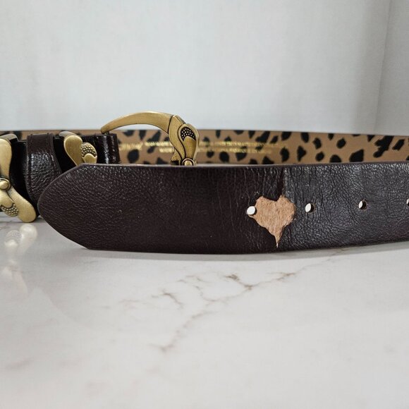 Betsey Johnson Brown Belt, Gold Buckle Man-Made Material Size L 40 Inches - Picture 7 of 11
